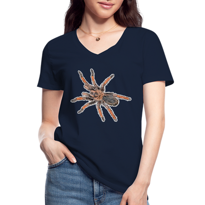 Frauen-T-Shirt mit V-Ausschnitt Brachypelma emilia - Navy