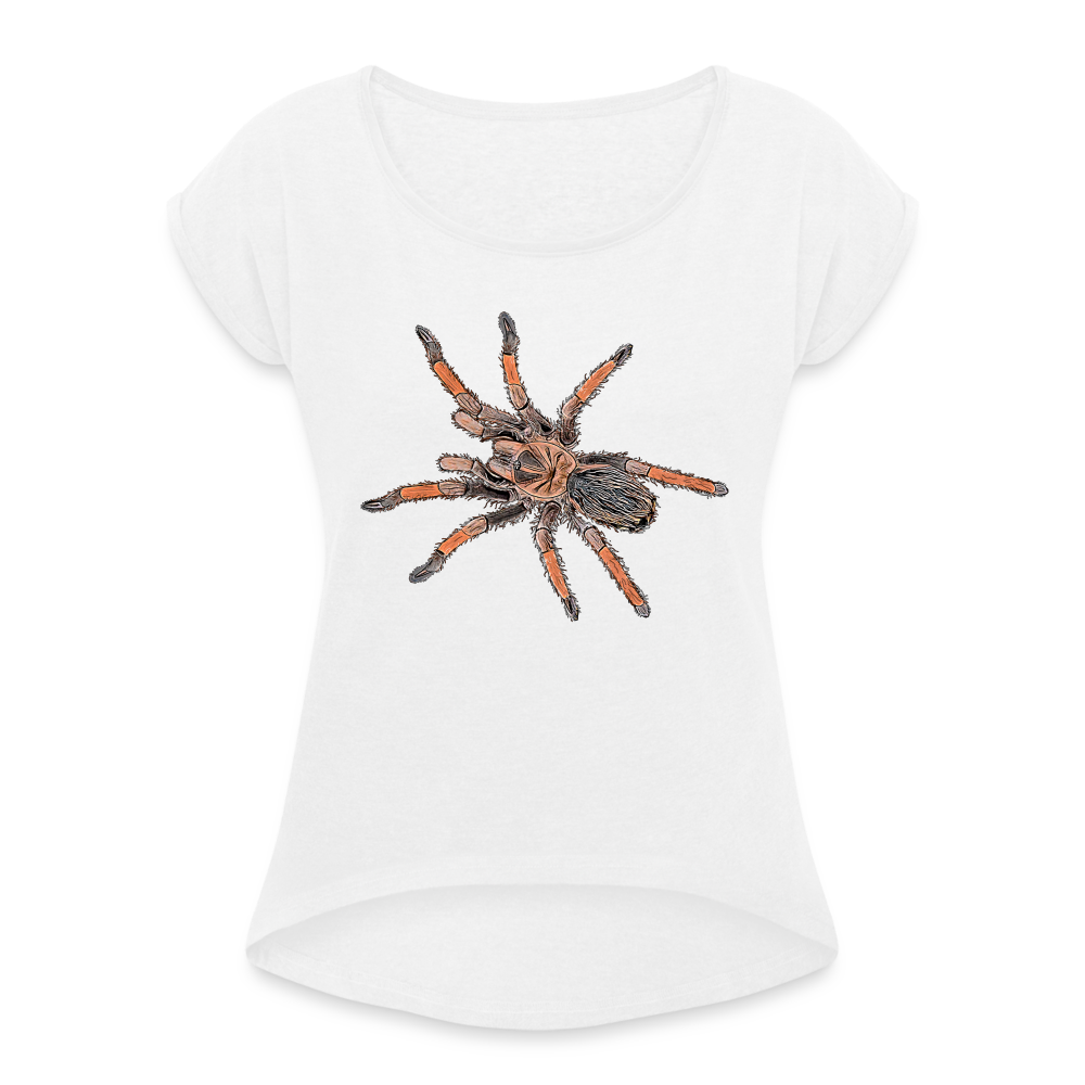Frauen T-Shirt mit gerollten Ärmeln Brachypelma emilia - weiß