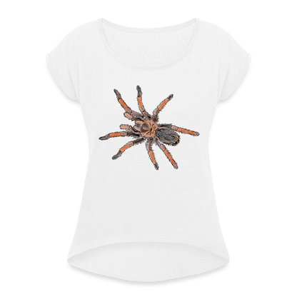 Frauen T-Shirt mit gerollten Ärmeln Brachypelma emilia - weiß