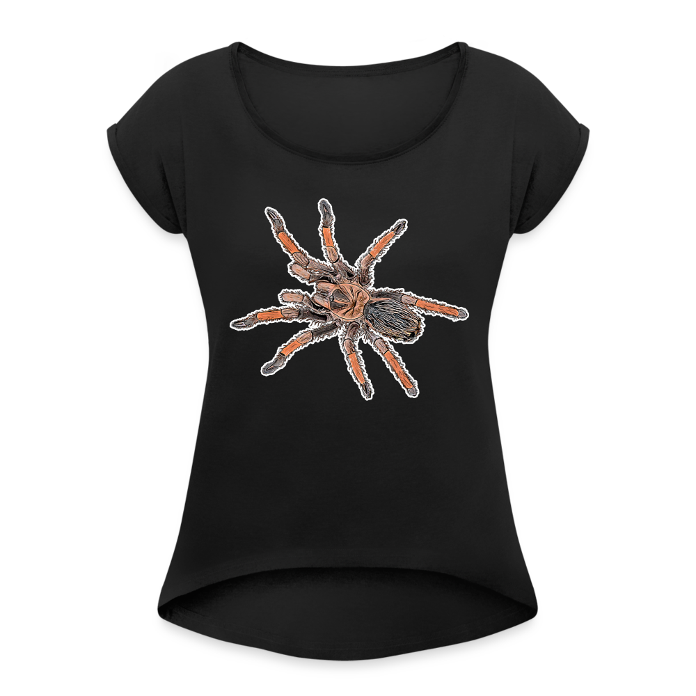Frauen T-Shirt mit gerollten Ärmeln Brachypelma emilia - Schwarz