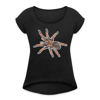 Frauen T-Shirt mit gerollten Ärmeln Brachypelma emilia - Schwarz