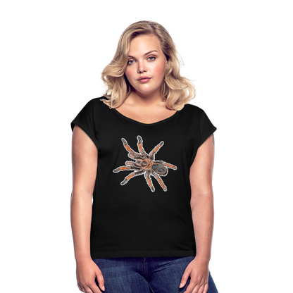Frauen T-Shirt mit gerollten Ärmeln Brachypelma emilia - Schwarz