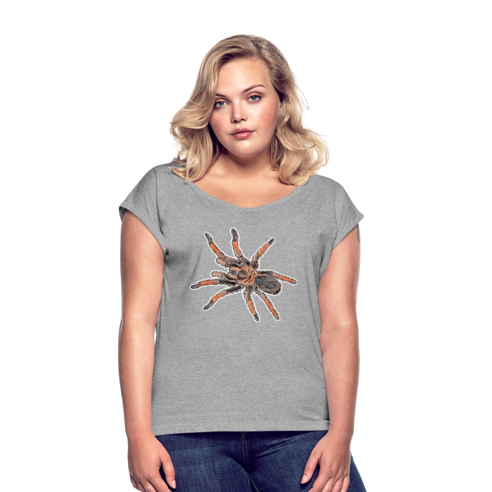Frauen T-Shirt mit gerollten Ärmeln Brachypelma emilia - Grau meliert