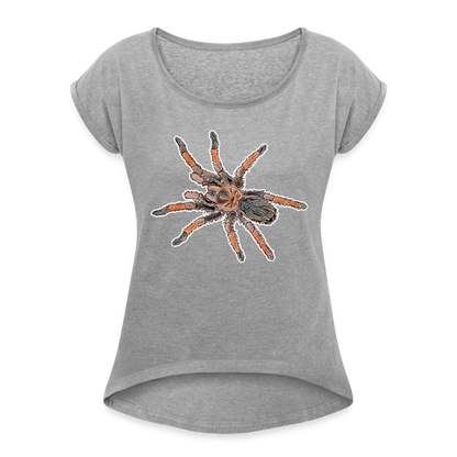 Frauen T-Shirt mit gerollten Ärmeln Brachypelma emilia - Grau meliert