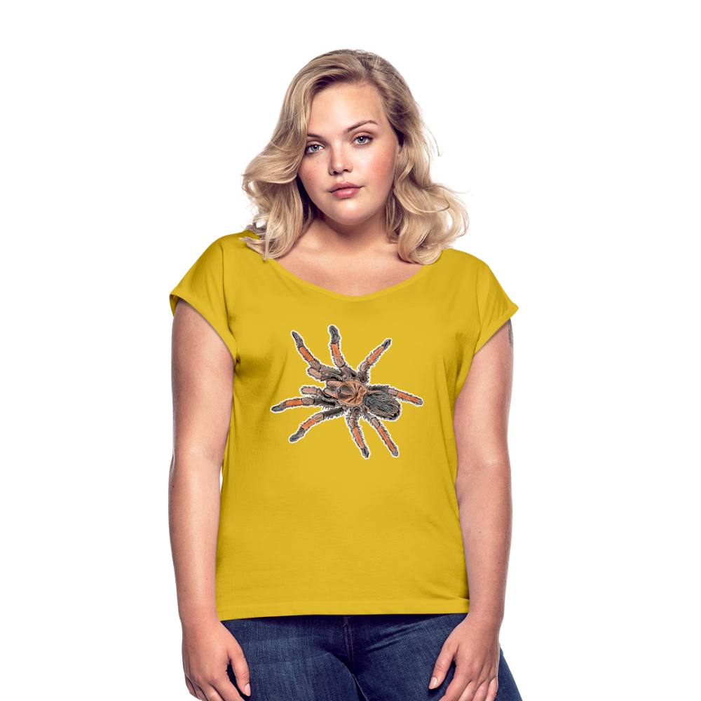 Frauen T-Shirt mit gerollten Ärmeln Brachypelma emilia - Senfgelb