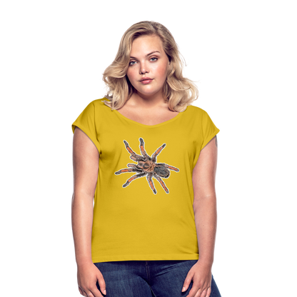 Frauen T-Shirt mit gerollten Ärmeln Brachypelma emilia - Senfgelb