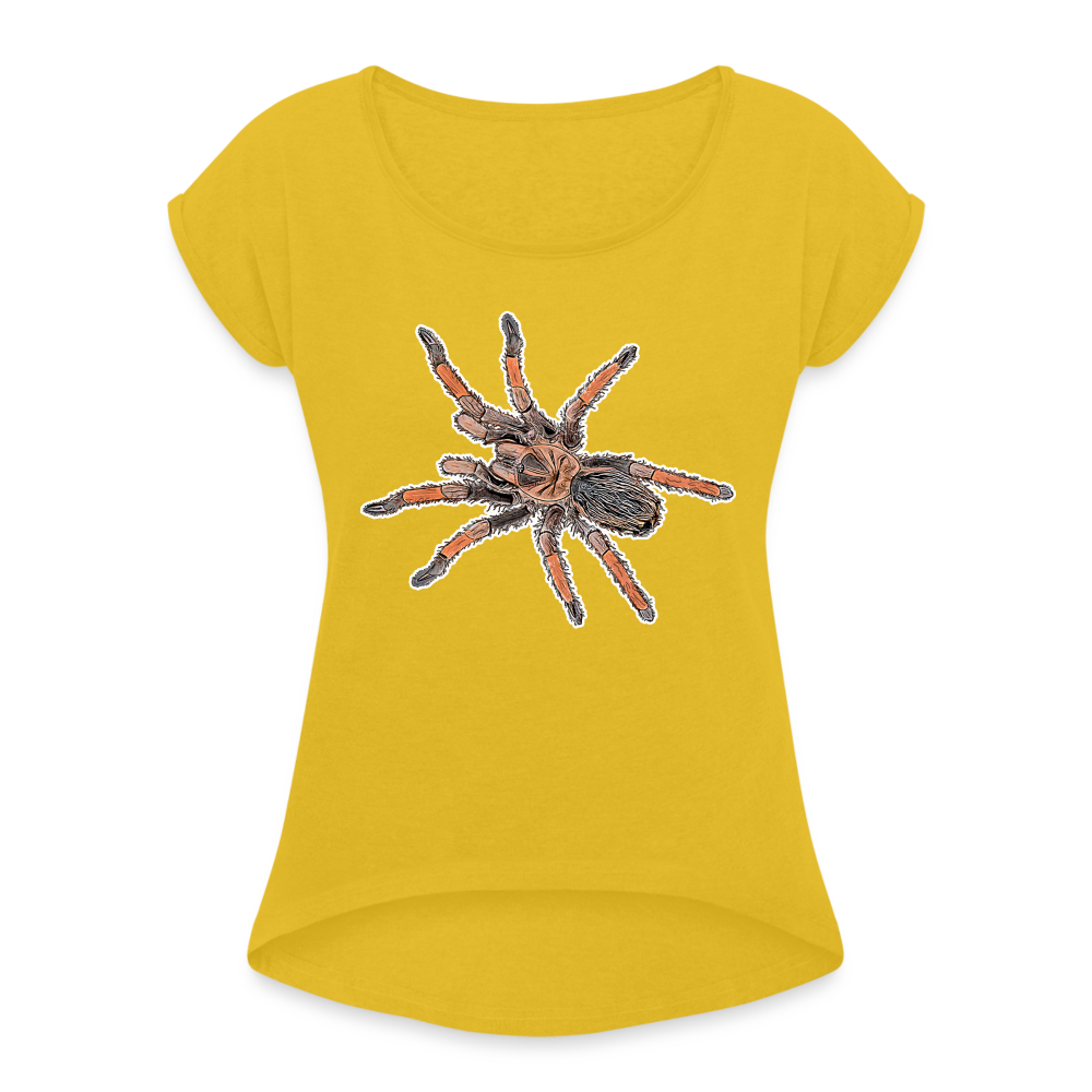 Frauen T-Shirt mit gerollten Ärmeln Brachypelma emilia - Senfgelb