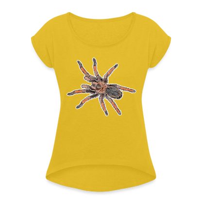 Frauen T-Shirt mit gerollten Ärmeln Brachypelma emilia - Senfgelb