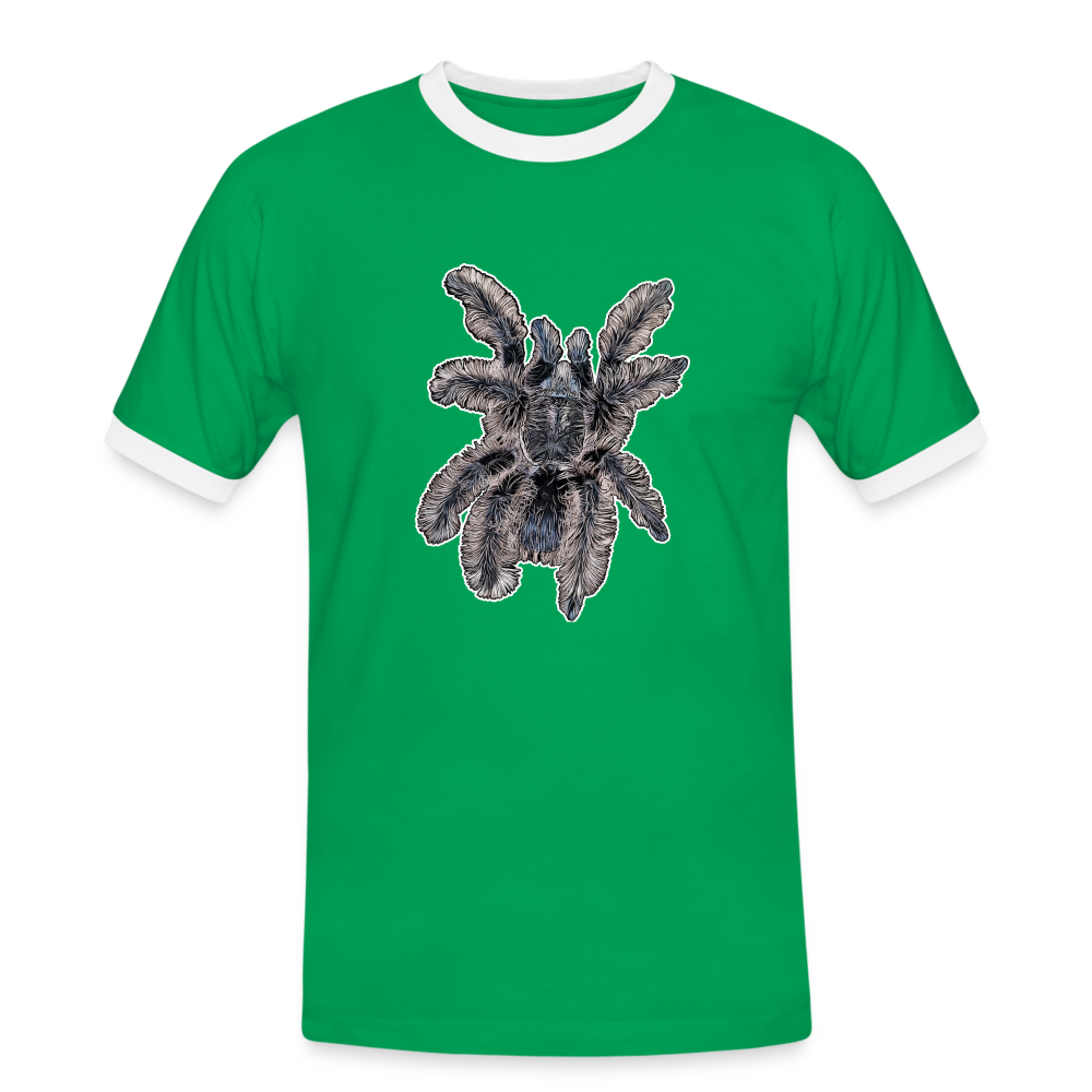 Männer Kontrast-T-Shirt Tliltocatl albopilosus - Kelly Green/Weiß