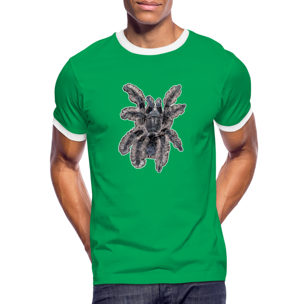 Männer Kontrast-T-Shirt Tliltocatl albopilosus - Kelly Green/Weiß