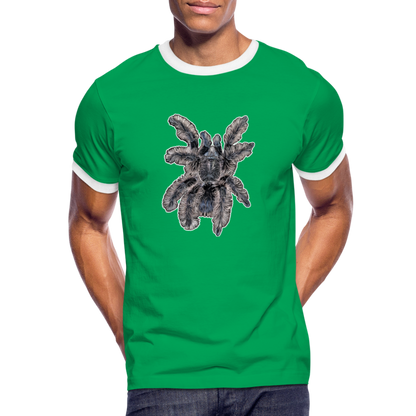 Männer Kontrast-T-Shirt Tliltocatl albopilosus - Kelly Green/Weiß