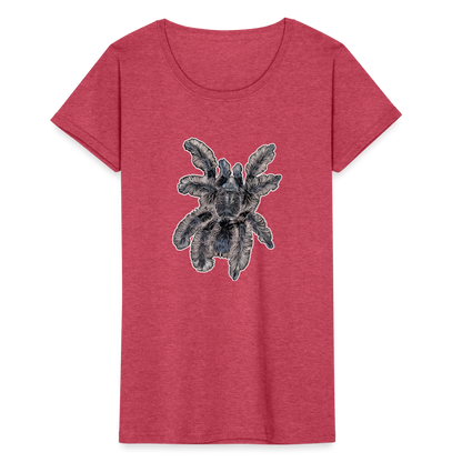 Frauen Fruit of the Loom T-Shirt Tliltocatl albopilosus - Rot meliert