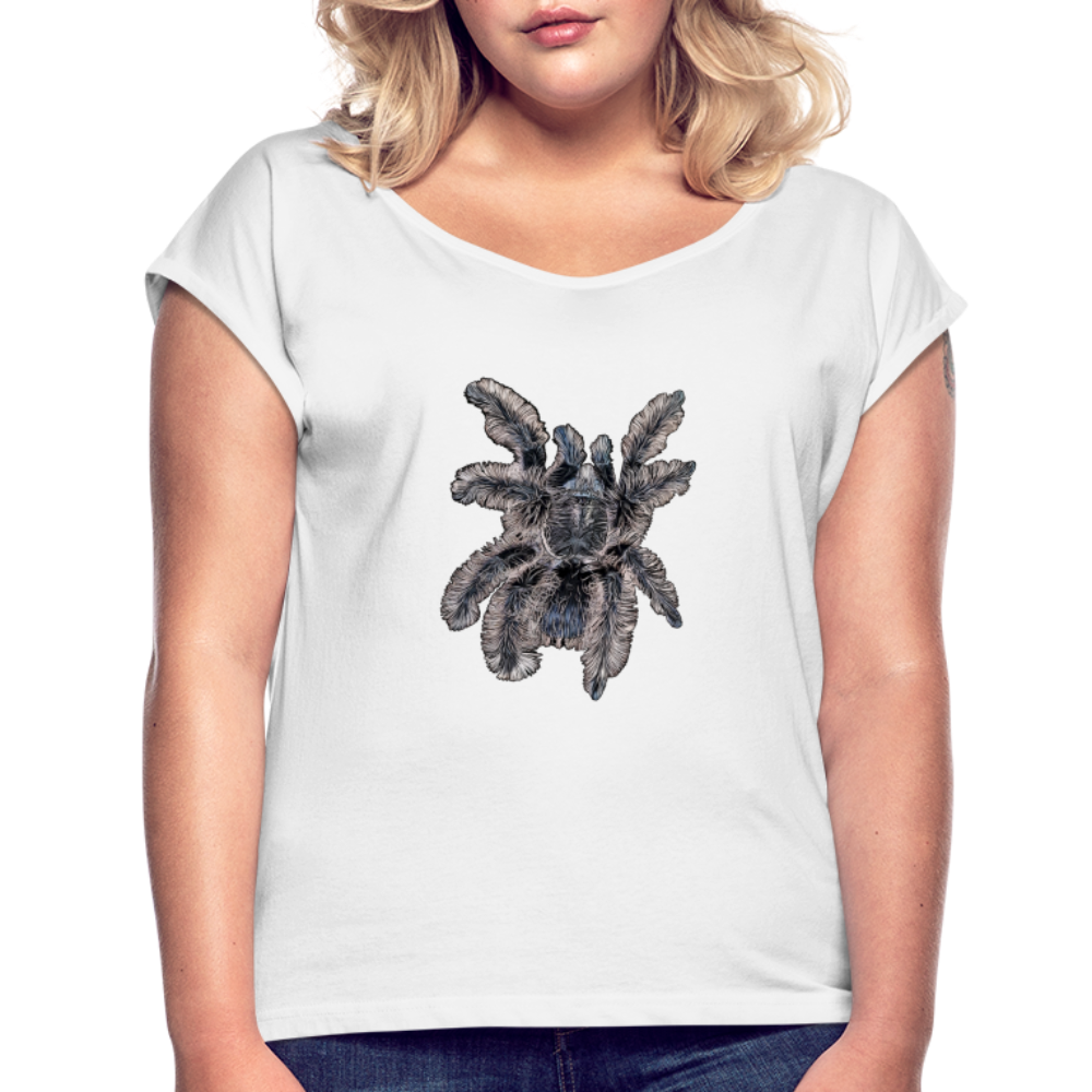 Frauen T-Shirt mit gerollten Ärmeln Tliltocatl albopilosus - weiß