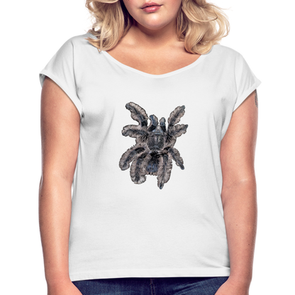 Frauen T-Shirt mit gerollten Ärmeln Tliltocatl albopilosus - weiß