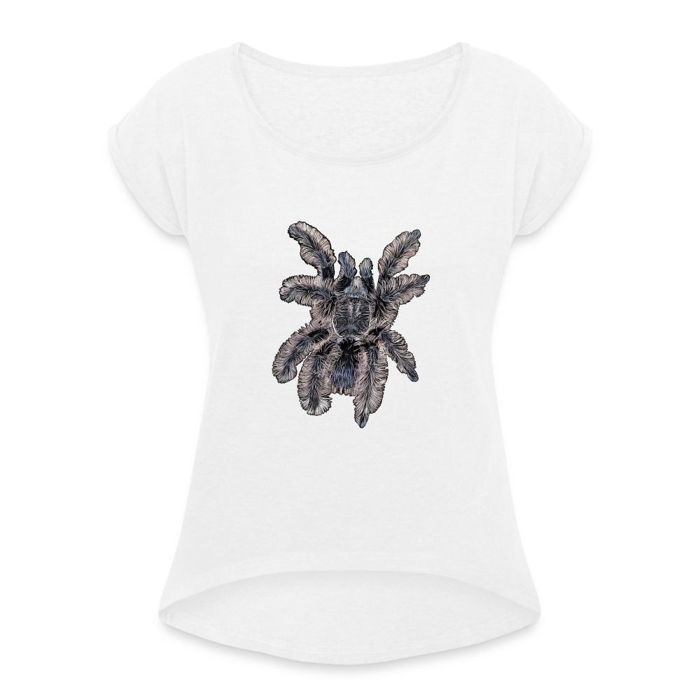 Frauen T-Shirt mit gerollten Ärmeln Tliltocatl albopilosus - weiß