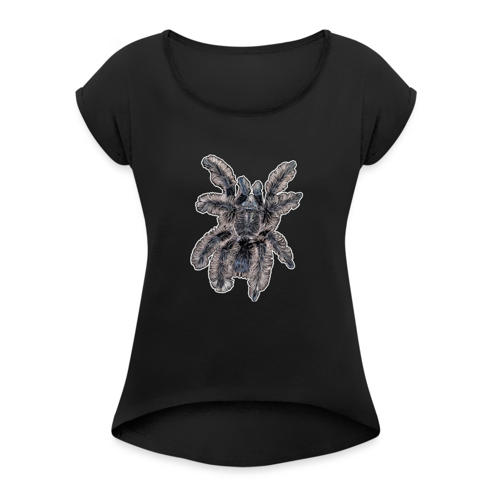 Frauen T-Shirt mit gerollten Ärmeln Tliltocatl albopilosus - Schwarz