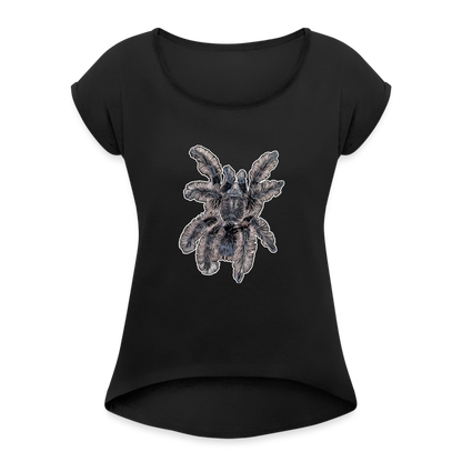 Frauen T-Shirt mit gerollten Ärmeln Tliltocatl albopilosus - Schwarz