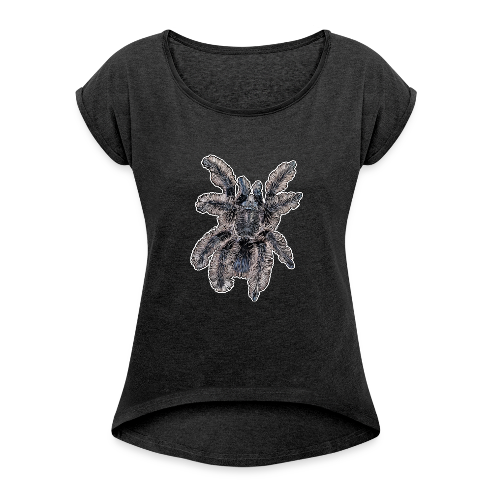 Frauen T-Shirt mit gerollten Ärmeln Tliltocatl albopilosus - Schwarz meliert
