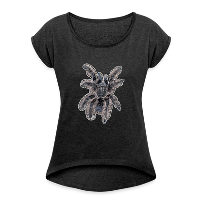 Frauen T-Shirt mit gerollten Ärmeln Tliltocatl albopilosus - Schwarz meliert