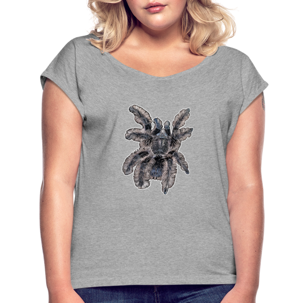 Frauen T-Shirt mit gerollten Ärmeln Tliltocatl albopilosus - Grau meliert