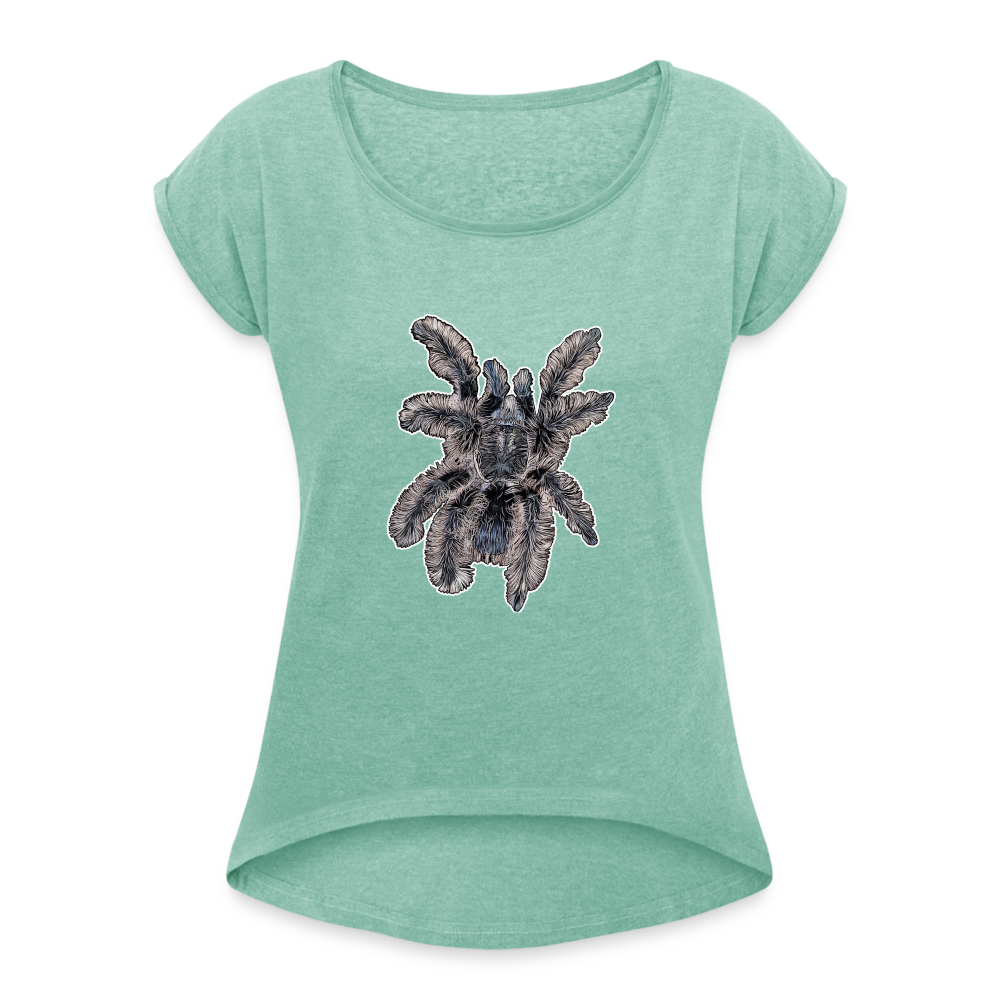 Frauen T-Shirt mit gerollten Ärmeln Tliltocatl albopilosus - Minze meliert