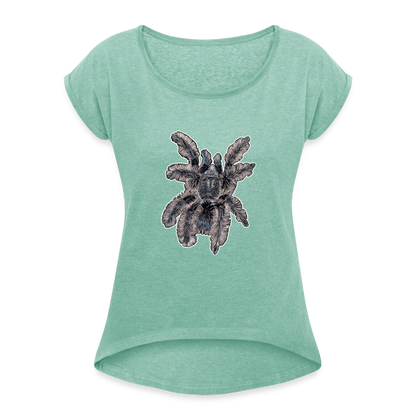 Frauen T-Shirt mit gerollten Ärmeln Tliltocatl albopilosus - Minze meliert