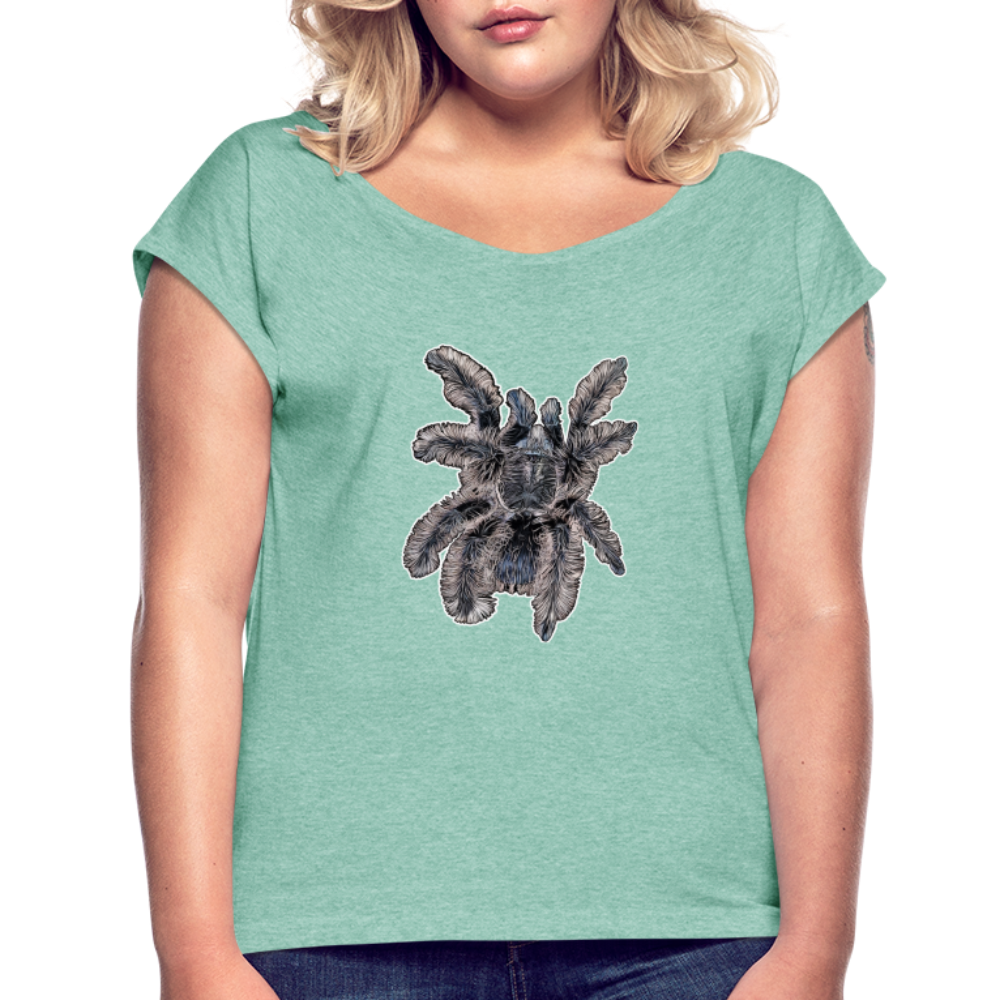 Frauen T-Shirt mit gerollten Ärmeln Tliltocatl albopilosus - Minze meliert