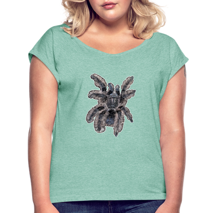Frauen T-Shirt mit gerollten Ärmeln Tliltocatl albopilosus - Minze meliert