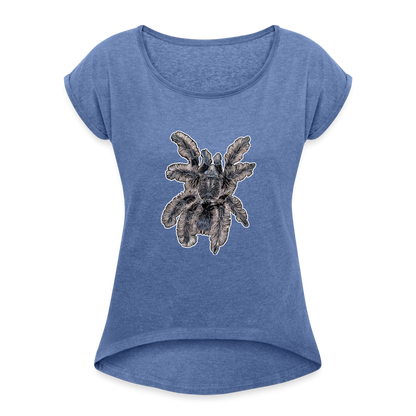 Frauen T-Shirt mit gerollten Ärmeln Tliltocatl albopilosus - Denim meliert