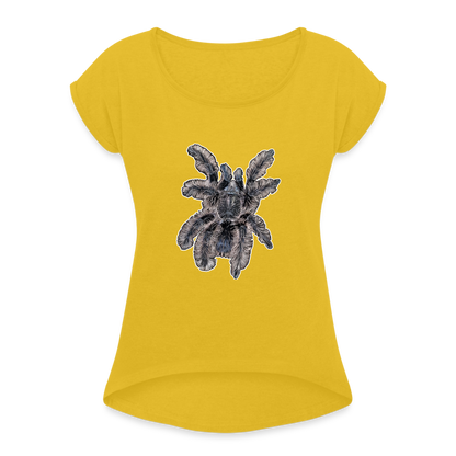 Frauen T-Shirt mit gerollten Ärmeln Tliltocatl albopilosus - Senfgelb