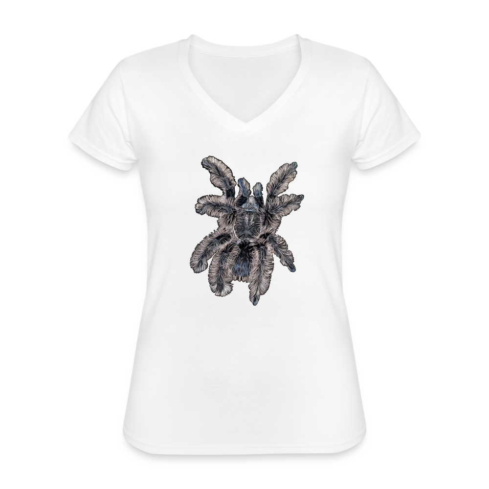 Frauen-T-Shirt mit V-Ausschnitt Tliltocatl albopilosus - weiß