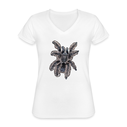 Frauen-T-Shirt mit V-Ausschnitt Tliltocatl albopilosus - weiß