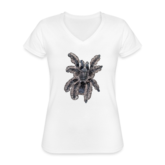 Frauen-T-Shirt mit V-Ausschnitt Tliltocatl albopilosus - weiß