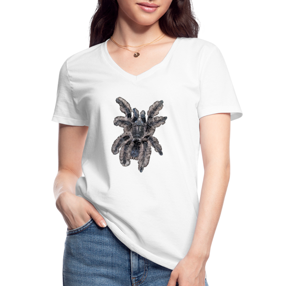 Frauen-T-Shirt mit V-Ausschnitt Tliltocatl albopilosus - weiß