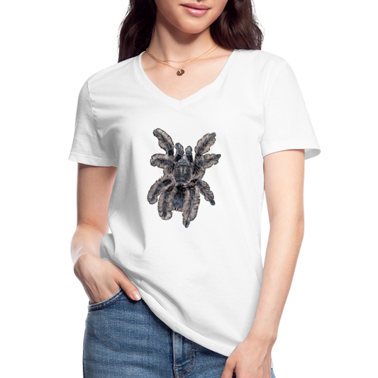 Frauen-T-Shirt mit V-Ausschnitt Tliltocatl albopilosus - weiß
