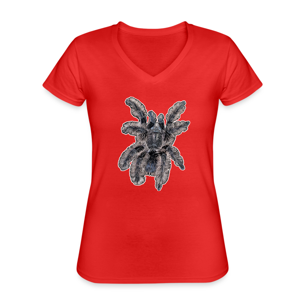 Frauen-T-Shirt mit V-Ausschnitt Tliltocatl albopilosus - Rot