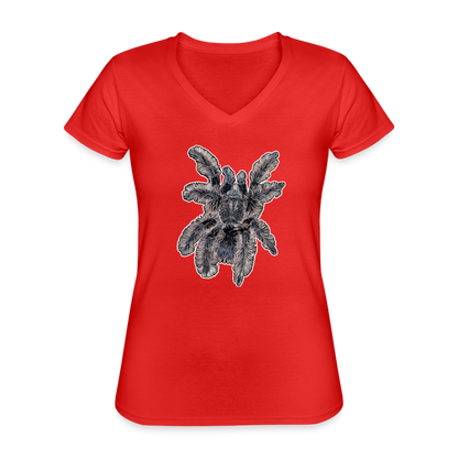 Frauen-T-Shirt mit V-Ausschnitt Tliltocatl albopilosus - Rot