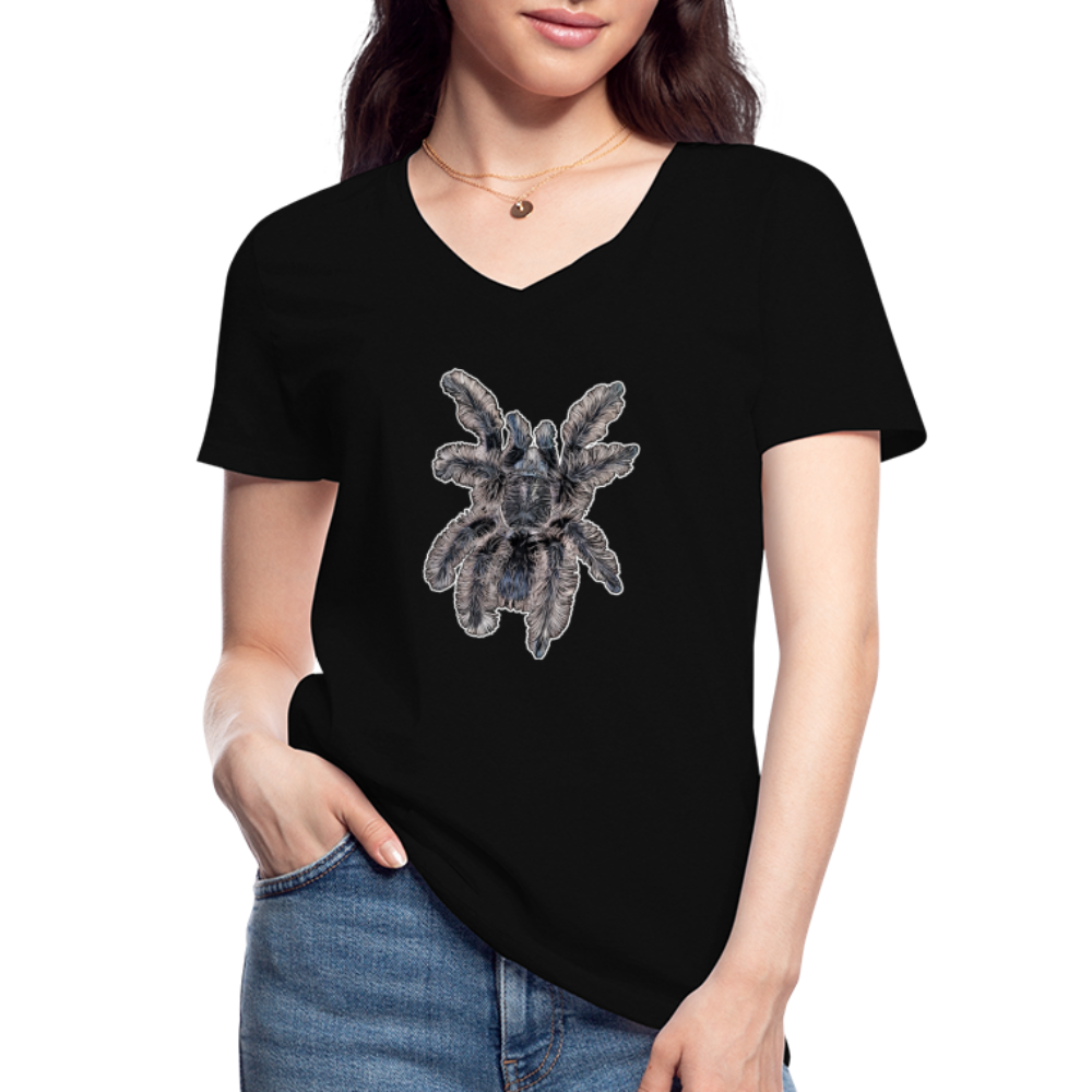 Frauen-T-Shirt mit V-Ausschnitt Tliltocatl albopilosus - Schwarz