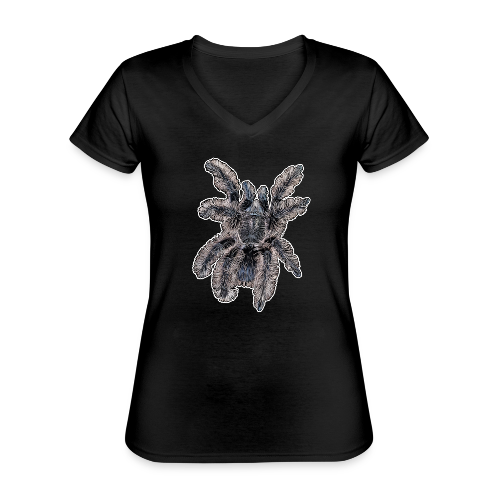 Frauen-T-Shirt mit V-Ausschnitt Tliltocatl albopilosus - Schwarz