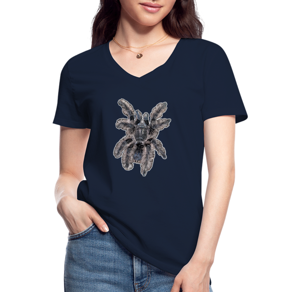 Frauen-T-Shirt mit V-Ausschnitt Tliltocatl albopilosus - Navy