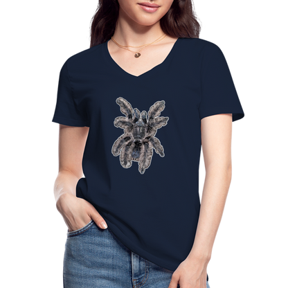 Frauen-T-Shirt mit V-Ausschnitt Tliltocatl albopilosus - Navy