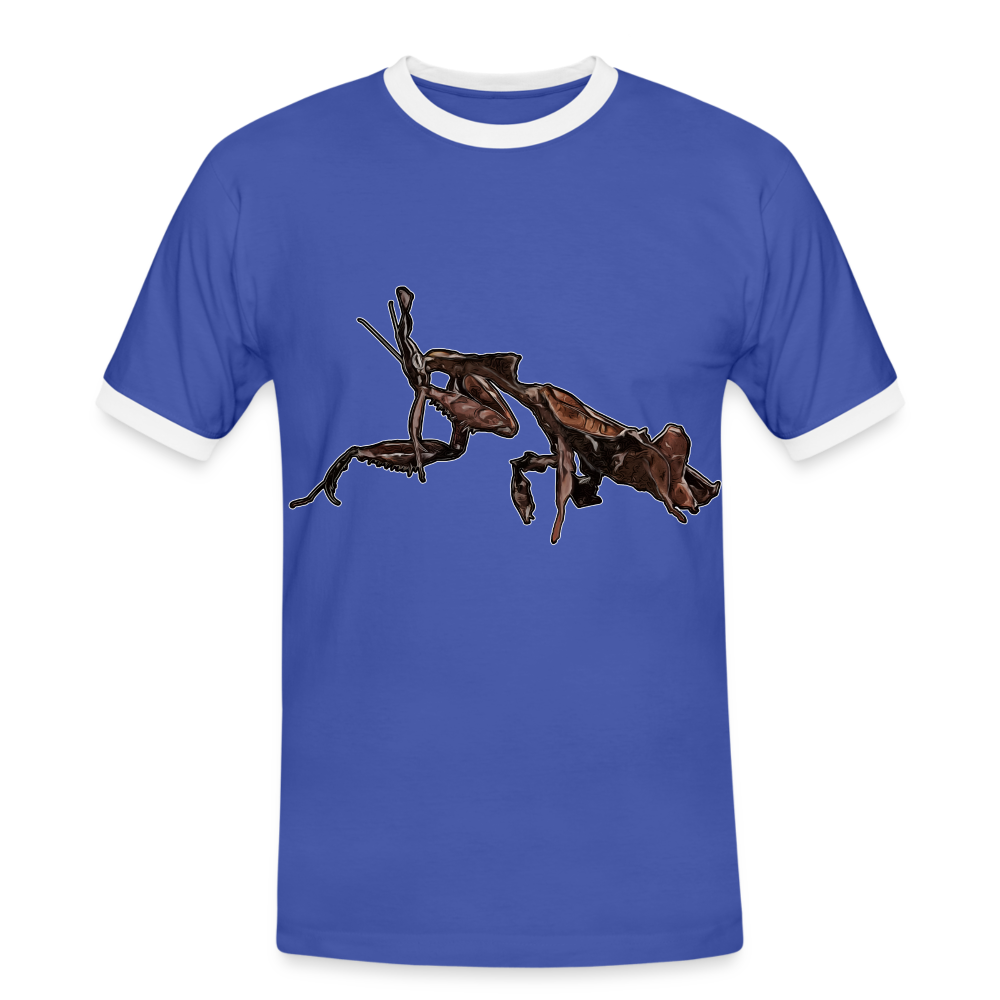 Männer Kontrast-T-Shirt Phyllocrania paradoxa female 2 - Blau/Weiß