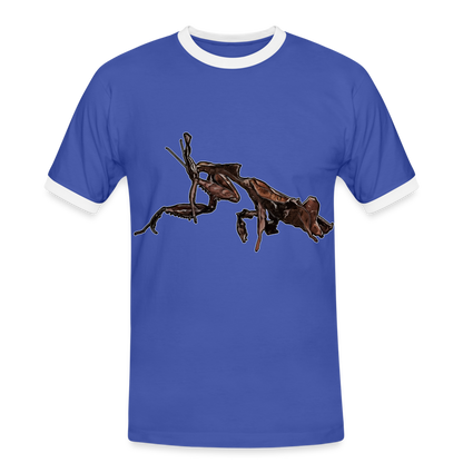 Männer Kontrast-T-Shirt Phyllocrania paradoxa female 2 - Blau/Weiß