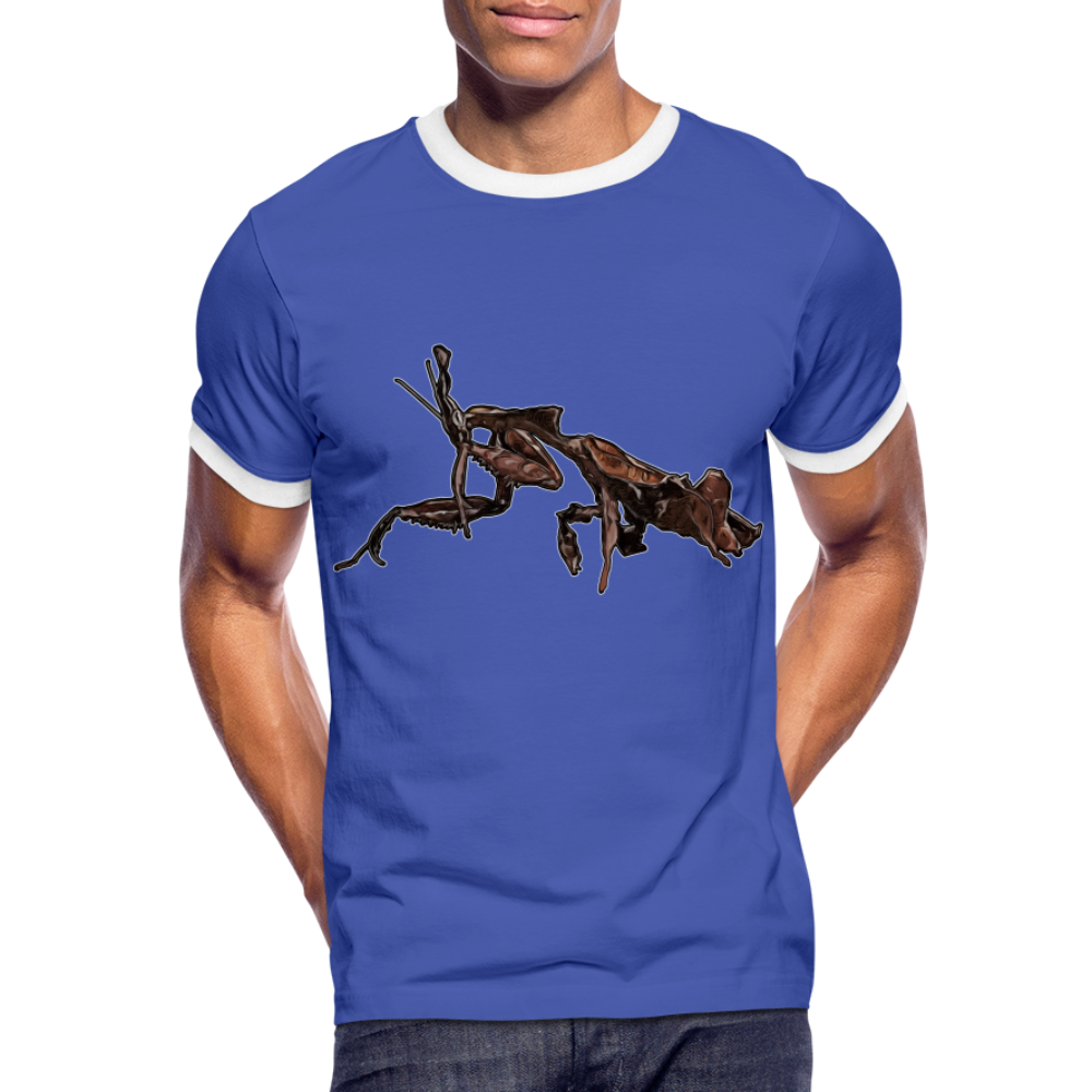 Männer Kontrast-T-Shirt Phyllocrania paradoxa female 2 - Blau/Weiß
