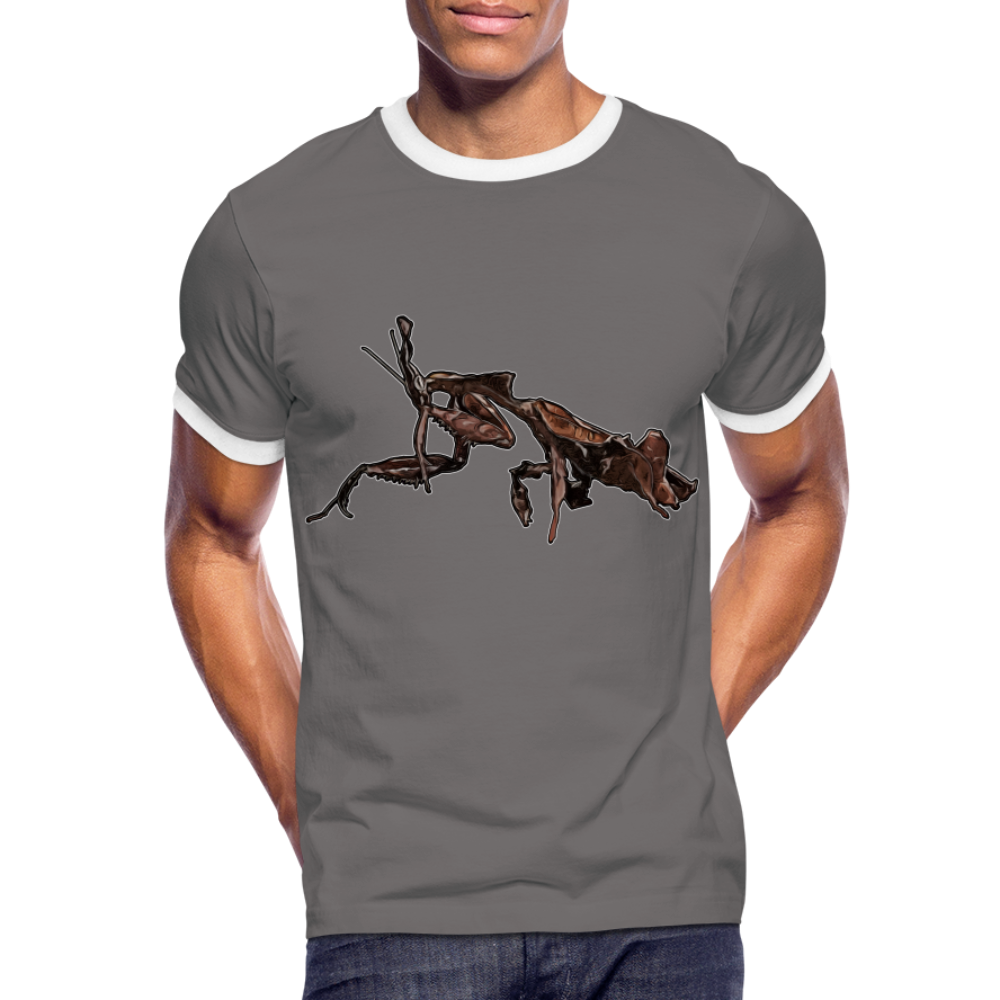 Männer Kontrast-T-Shirt Phyllocrania paradoxa female 2 - Dunkelgrau/Weiß