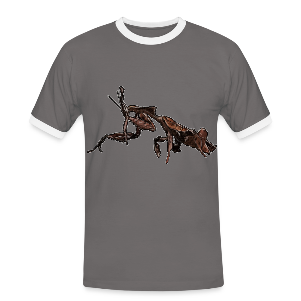 Männer Kontrast-T-Shirt Phyllocrania paradoxa female 2 - Dunkelgrau/Weiß