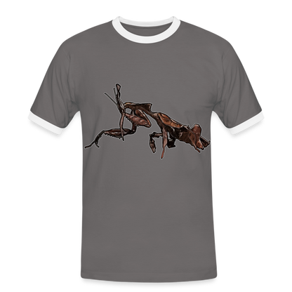 Männer Kontrast-T-Shirt Phyllocrania paradoxa female 2 - Dunkelgrau/Weiß