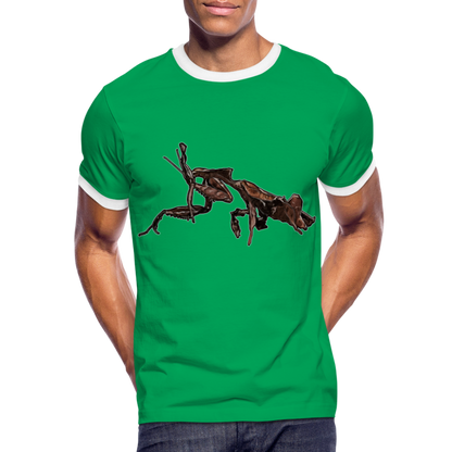 Männer Kontrast-T-Shirt Phyllocrania paradoxa female 2 - Kelly Green/Weiß