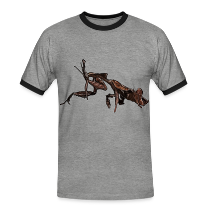 Männer Kontrast-T-Shirt Phyllocrania paradoxa female 2 - Grau meliert/Schwarz