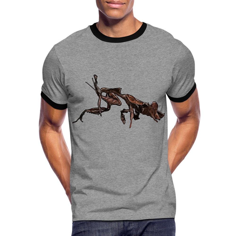 Männer Kontrast-T-Shirt Phyllocrania paradoxa female 2 - Grau meliert/Schwarz